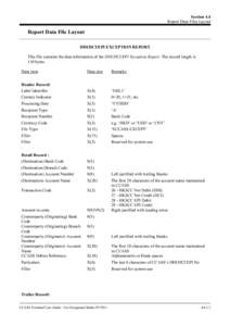 Section 4.4 Report Data Files Layout Report Data File Layout DDI/DCI/EPI EXCEPTION REPORT This file contains the data information of the DDI/DCI/EPI Exception Report. The record length is