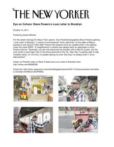 Brooklyn / Love Letter / Wenderson / Visual arts / Steve Powers / Graffiti