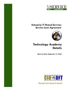 D  Enterprise IT Shared Services Service Level Agreement  Technology Academy