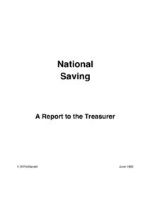 National Saving A Report to the Treasurer  V.W.FitzGerald