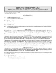 Document: AROC Notice, Register Page Number: 27 IR 2341 Source: April 1, 2004, Indiana Register, Volume 27, Number 7 Disclaimer: This document was created from the files used to produce the official CD-ROM Indiana Regist