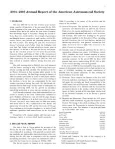 [removed]–2005 Annual Report of the American Astronomical Society 1. Introduction