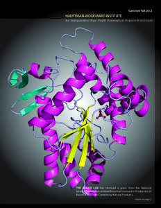 Summer/FallHAUPTMAN-WOODWARD INSTITUTE An Independent Non-Profit Biomedical Research Institute  THE GULICK LAB has received a grant from the National