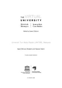 Association of Commonwealth Universities / Universiti Tun Abdul Razak / Virtual university / E-learning / Universiti Sains Malaysia / Education in Malaysia / Private university / Public university / Universiti Teknologi MARA / Education / Knowledge / Distance education