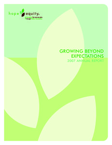 GROWING BEYOND EXPECTATIONS GROWING BEYOND HEIFER FOUNDATION EXPECTATIONS ANNUAL