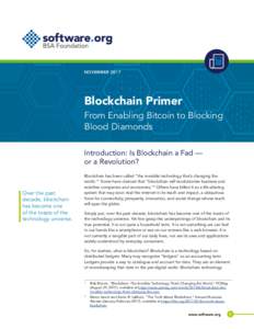    Blockchain Primer: From Enabling Bitcoin to Blocking Blood Diamonds  
