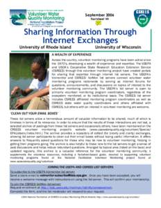 September 2006 Factsheet VII Sharing Information Through Internet Exchanges