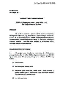 Microsoft Word - Panel Paper_SKH Ching Shan and Yat Sau Primary Schools in Kai Tak Development_10Apr2013