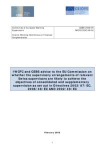 Committee of European Banking Supervisors CEBS[removed]IWCFC/DOC/08/02