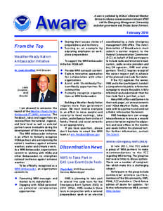 Aware From the Top Weather-Ready Nation Ambassador Initiative Dr. Louis Uccellini, NWS Director