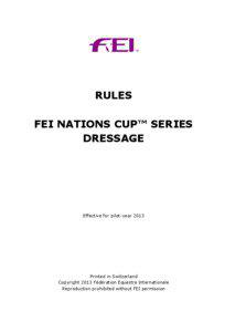 RULES FEI NATIONS CUP™ SERIES DRESSAGE
