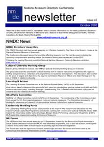 National Museum Directors’ Conference  newsletter Issue 49 October 2005