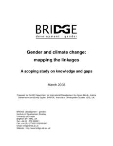 Gender and Climate Change: mapping the linkages,