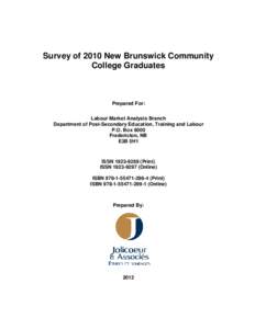Survey of 2010 New Brunswick Community College Graduates