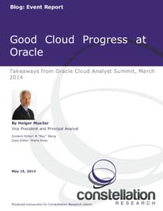 Good Cloud Progress at Oracle