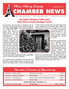 Paris/Henry County	  NOVEMBER 2011 Chamber News[removed]E a s t Wo o d St re e t