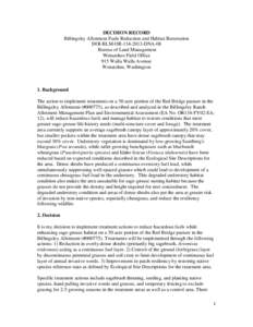 Grouse / Conservation in the United States / Artemisia tridentata / Sage Grouse / Grazing / Environmental impact assessment / Bureau of Land Management / National Environmental Policy Act / Riparian zone / Flora of the United States / Environment / Impact assessment