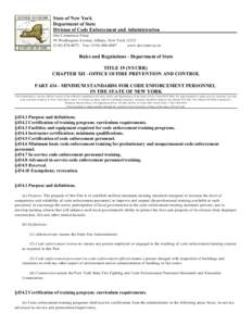 State of New York Department of State Division of Code Enforcement and Administration One Commerce Plaza 99 W ashington Avenue, Albany, New York[removed]4073 Fax: ([removed]