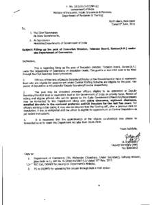 F. NoMM-1D Government of India Ministry of Personnel, Public Grievances & Pensions Department of Personnel & Training North Block, New Delhi Dated lst June, 2015