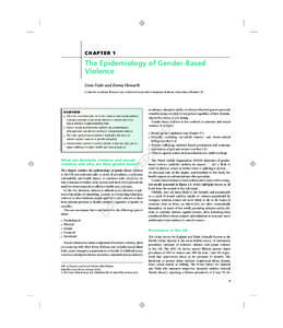 CHAPTER 1  The Epidemiology of Gender-Based Violence Gene Feder and Emma Howarth Centre for Academic Primary Care, School of Social and Community Medicine, University of Bristol, UK