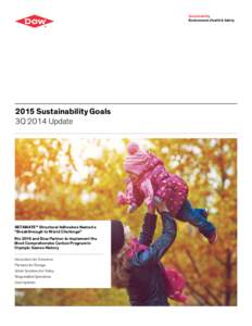 Sustainability Environment, Health & Safety 2015 Sustainability Goals 3Q 2014 Update