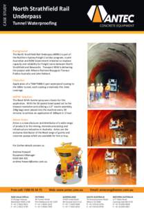CASE STUDY  North Strathfield Rail Underpass Tunnel Waterproofing