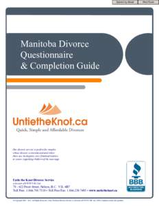 Manitoba Questionnaire and Guide