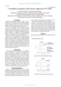 Photon Factory Activity Report 2006 #24 Part BChemistry 7C, 9A/2005G030  Investigation on manganese oxide structures supported on USY zeolite