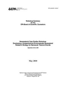 EPA/600/R[removed]Workshop Summary for the EPA Board of Scientific Counselors