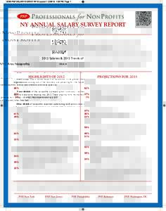 4338 PNP SALARY SURVEY NY12:Layout:09 PM Page 1  NY ANNUAL SALARY SURVEY REPORT 2012 Salaries & 2013 Trends of NYC Area Nonprofits  ISSUE 14