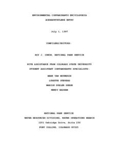 ENVIRONMENTAL CONTAMINANTS ENCYCLOPEDIA ACENAPHTHYLENE ENTRY July 1, 1997  COMPILERS/EDITORS: