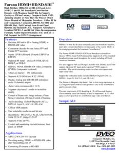 Furano HDMI+HD/SD-SDI -- Low Latency MPEG-2 and H.264 Decoder
