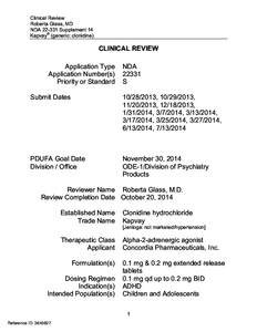 N22-331S014 Clonidine Clinical PREA