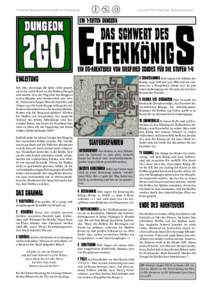 DS Fanwerk. Dungeonslayers ist eine Marke von Christian Kennig  Layout & Überarbeitung: Sphärenwanderer 2GO Elfenkönigs Dungeon