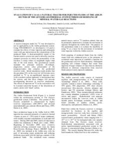 PROCEEDINGS, TOUGH Symposium 2006 Lawrence Berkeley National Laboratory, Berkeley, California, May 15–17, 2006 EVALUATION OF C-14 AS A NATURAL TRACER FOR INJECTED FLUIDS AT THE AIDLIN SECTOR OF THE GEYSERS GEOTHERMAL S