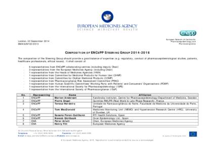 Composition of ENCePP SG 2014_2016