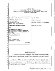 California Bureau for Private Postsecondary Education  - Default Decision and Order