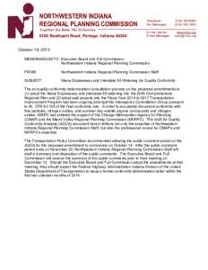 NORTHWESTERN INDIANA REGIONAL PLANNING COMMISSION Together We Make The Difference 6100 Southport Road, Portage, Indiana 46368