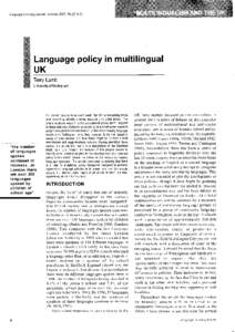 LearningJourna/,Sunner 200/, No23,4-/2 Language Languagepolicyi n mu l ti l i n g u a l UK Terry