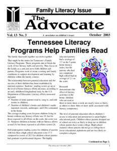 Family Literacy Issue TENNESSEE COMMISSION ON CHILDREN AND YOUTH