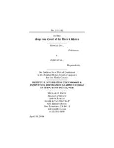 ITIF Files Amicus Brief in Google v. Joffe Supreme Court Petition