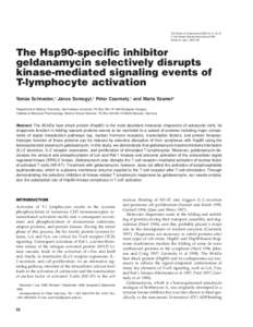 Cell Stress & Chaperones[removed]), 52–61 Q Cell Stress Society International 2000 Article no. csac[removed]The Hsp90-specific inhibitor geldanamycin selectively disrupts