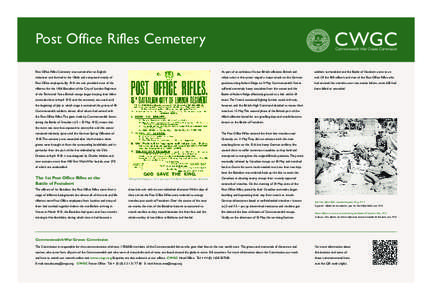 PostOffice_Layout[removed]:08 Page 1  Post Office Rifles Cemetery Post Office Rifles Cemetery was named after an English  As part of an ambitious Franco-British offensive, British and