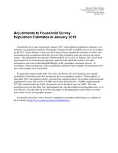 Adjustments to Household Survey Population Estimates in January 2013