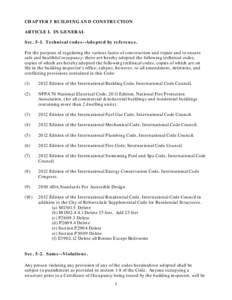 Microsoft Word - Ordinance[removed]Building and Construction Section of Code.doc