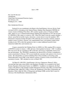 June 4, 1999 SBAR Panel Letter to EPA Administrator Carol M. Browner