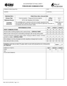 OHIO DEPARTMENT OF PUBLIC SAFETY  FIREGROUND COMMUNICATION CANDIDATE NAME (Please Print)  DATE