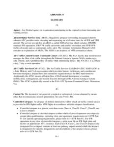 Air traffic control / Wind / Airspace class / Tropical cyclone / Uncontrolled airspace / Military operations area / National Airspace System / Maximum sustained wind / Controlled airspace / Meteorology / Atmospheric sciences / Weather