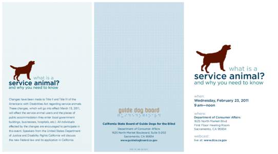 what is a  service animal? and why you need to know when: Wednesday, February 23, 2011