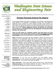 Washington State Science and Engineering Fair, PO Box 2412, Silverdale, WA[removed]Tel: ([removed]Fax: ([removed]